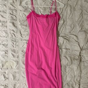 Skims long pink dress